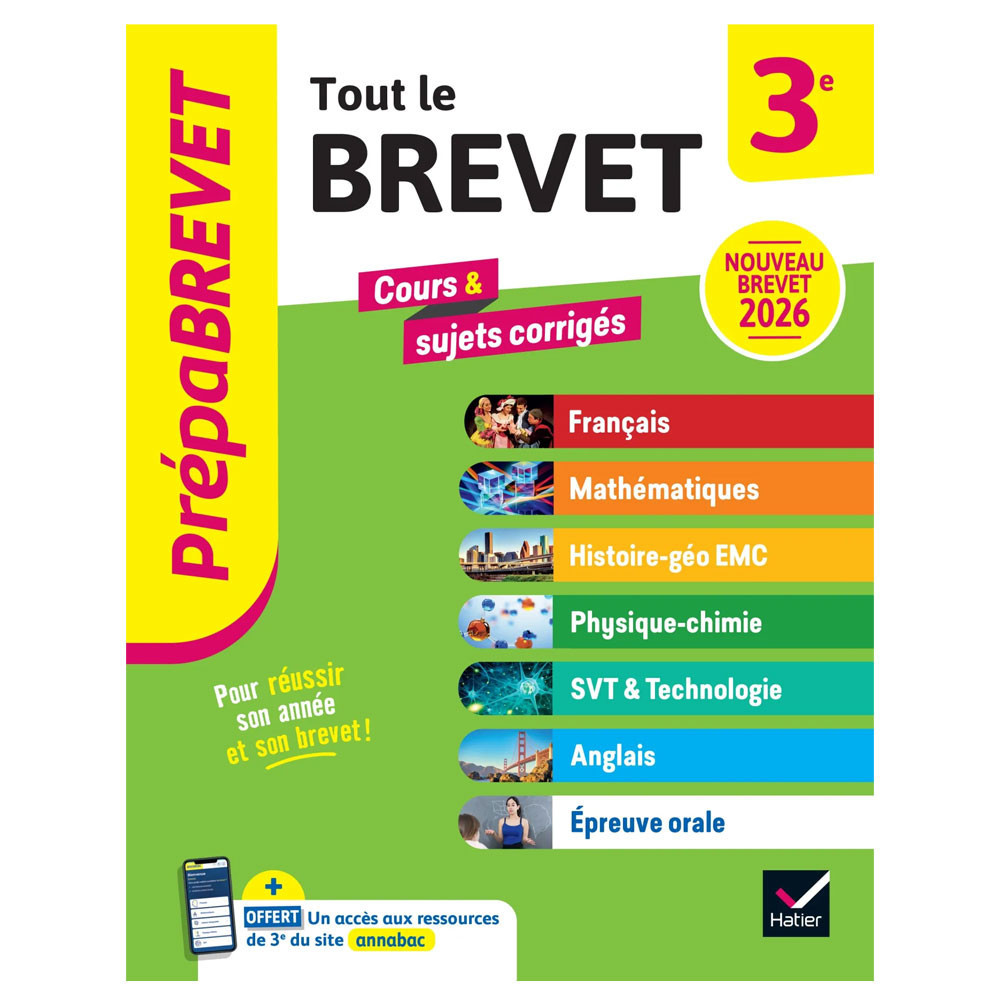 Prépabrevet - Tout le nouveau brevet 2026 - 3e (toutes les matières)