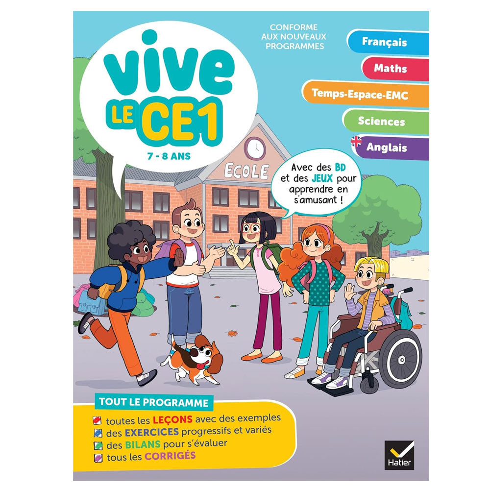 Vive le CE1 - 7 / 8 ans - Cahier de révision et d'entraînement toutes matières