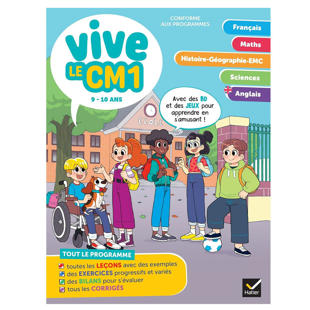 Vive le CM1 - 9 / 10 ans - Cahier de révision et d'entraînement toutes matières