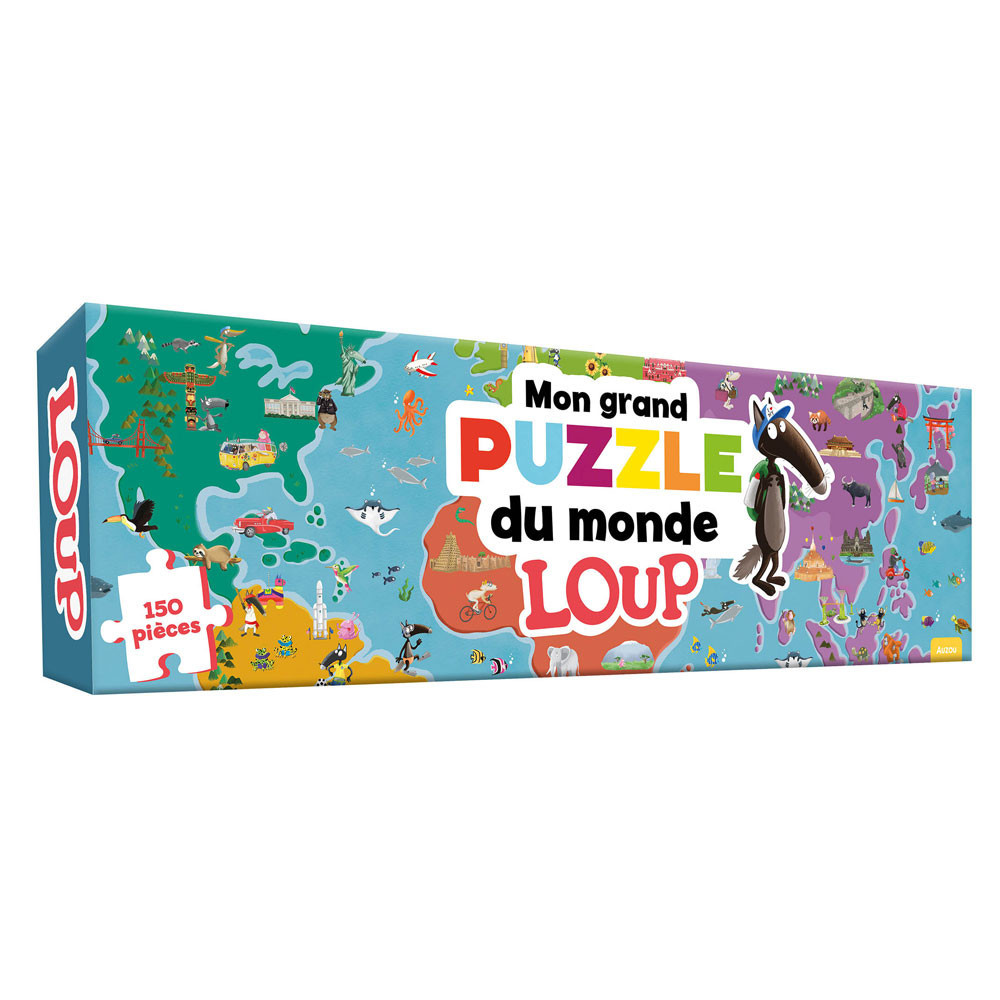 Mon grand puzzle du monde loup - Jeux enfants