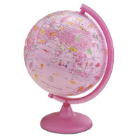 Globe terrestre - PINK ZOO - lumineux- 25 cm- illustré