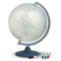 Globe terrestre - Blanc à colorier -effaçable - 30 cm