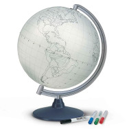 Globe terrestre - Blanc à colorier -effaçable - 30 cm